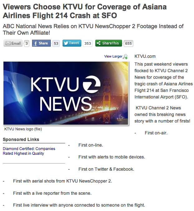 KTVU hlási falošné, rasistické mená leteckých pilotov havárie v San Franciscu