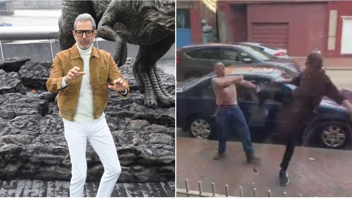 Jeff Goldblum Look-Alike landet im Street Fight einen Spinning Kick [UHR]